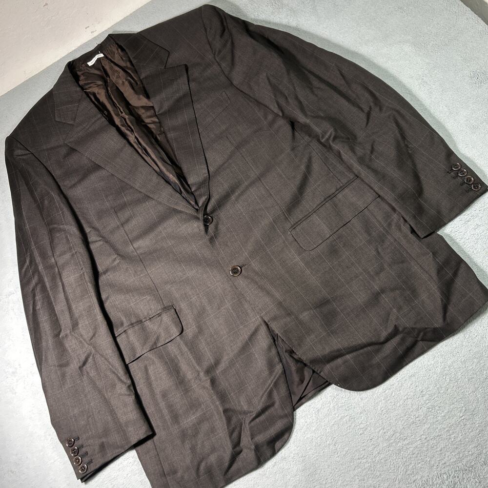 Vintage Brioni Neiman Marcus Italy Wool Blazer Mens Large Single Vent Checker